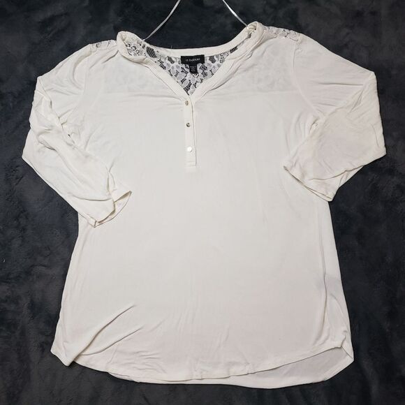 Le Chateau Lace Details 3/4 Sleeve Blouse Size XL - Picture 1 of 8